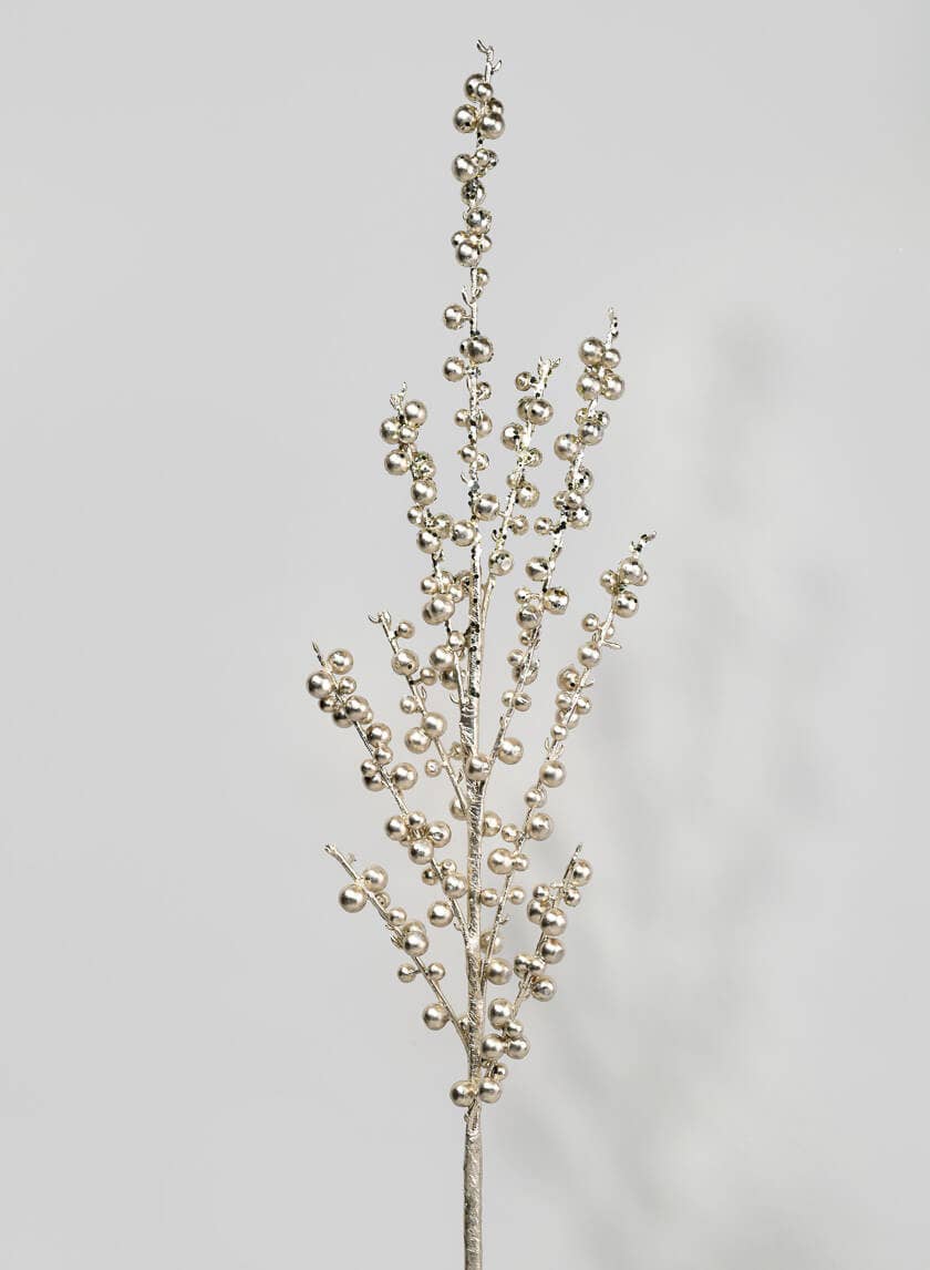 Jamali Garden - Wholesale Christmas Decoration - 35 in Shiny Champagne Berry Spray0