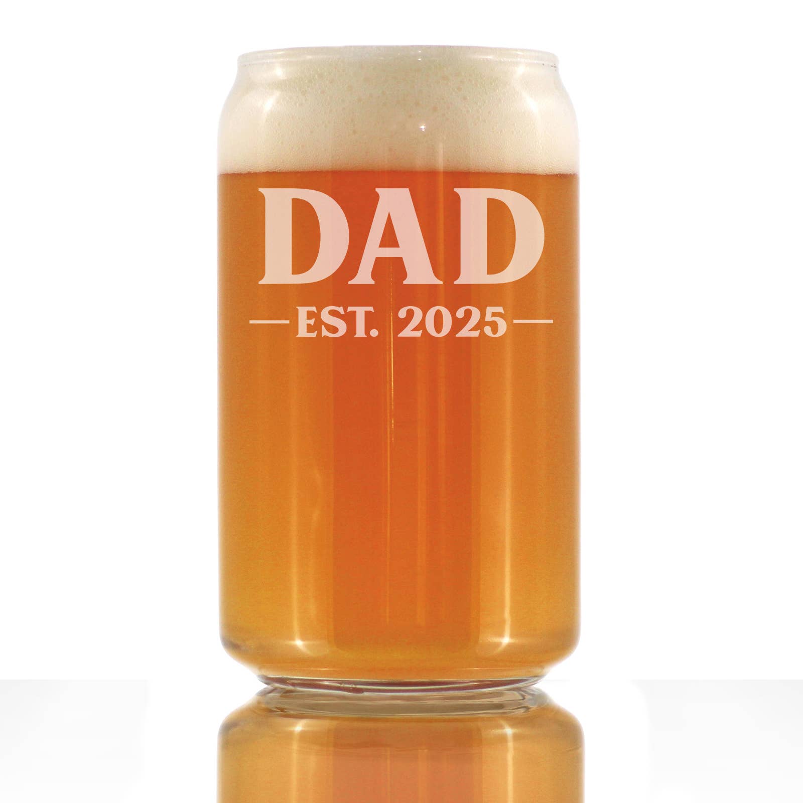 bevvee – wholesale Beer glass/mug – New Dad 2025 - Bold - Beer Can Pint Glass - Engraved0