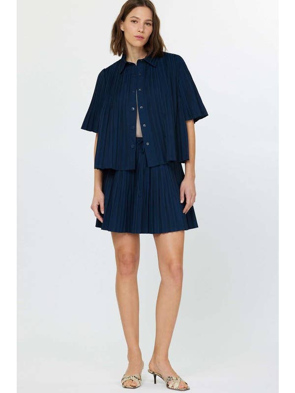 Current Air - Wholesale Button Down Shirt - Women's - Pleated Button Down Top