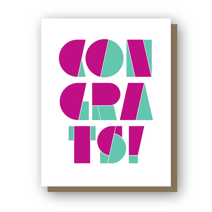 Moderna gratulationer, brevtryckt gratulationskort för wholesale av Wishbone Letterpress
