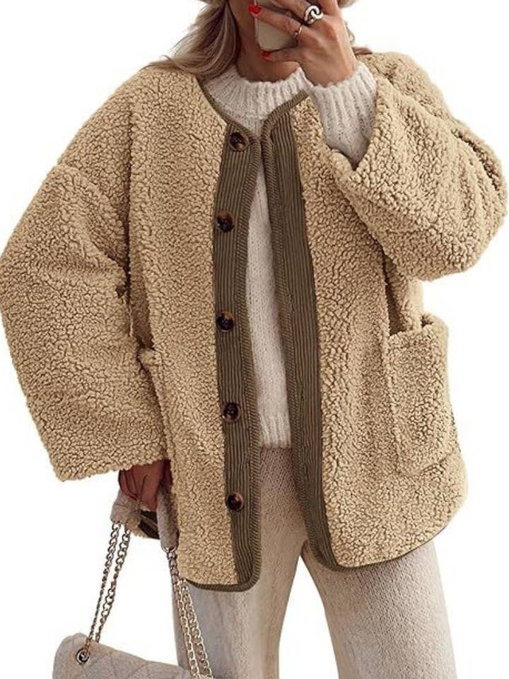 Oversized Sherpa Coat with Button Closure and other Purchase Wholesale sherpa coat. Free Returns & Net 60 Terms on Faire trending on Faire.