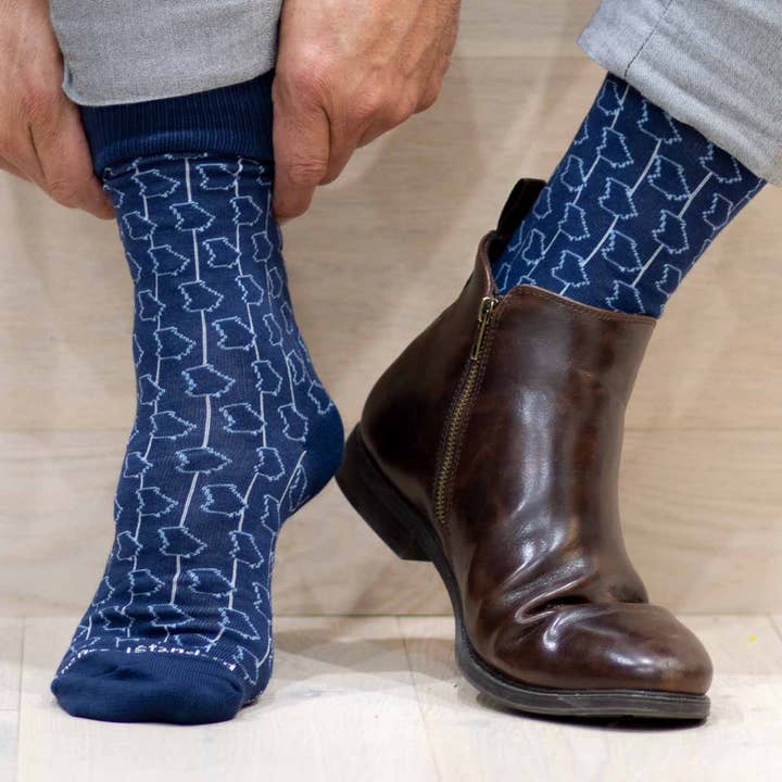 The Royal Standard - Wholesale Socks - Men's - Men's Georgia Socks Navy One Size