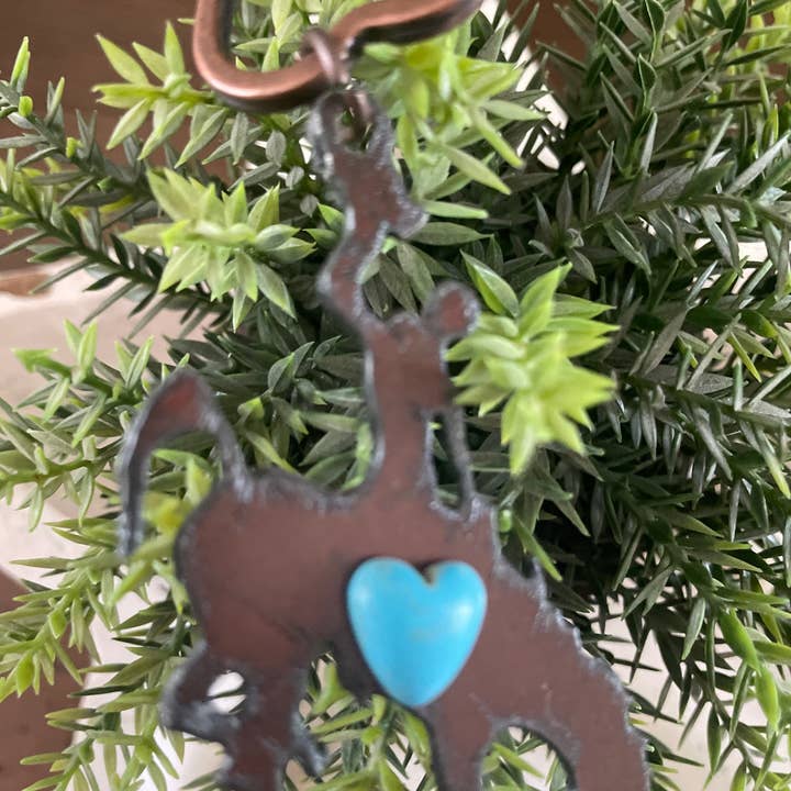 The Rustic Barn - Wholesale Keychain - Unisex - Rustic Keychain BRONC Rider with heart1