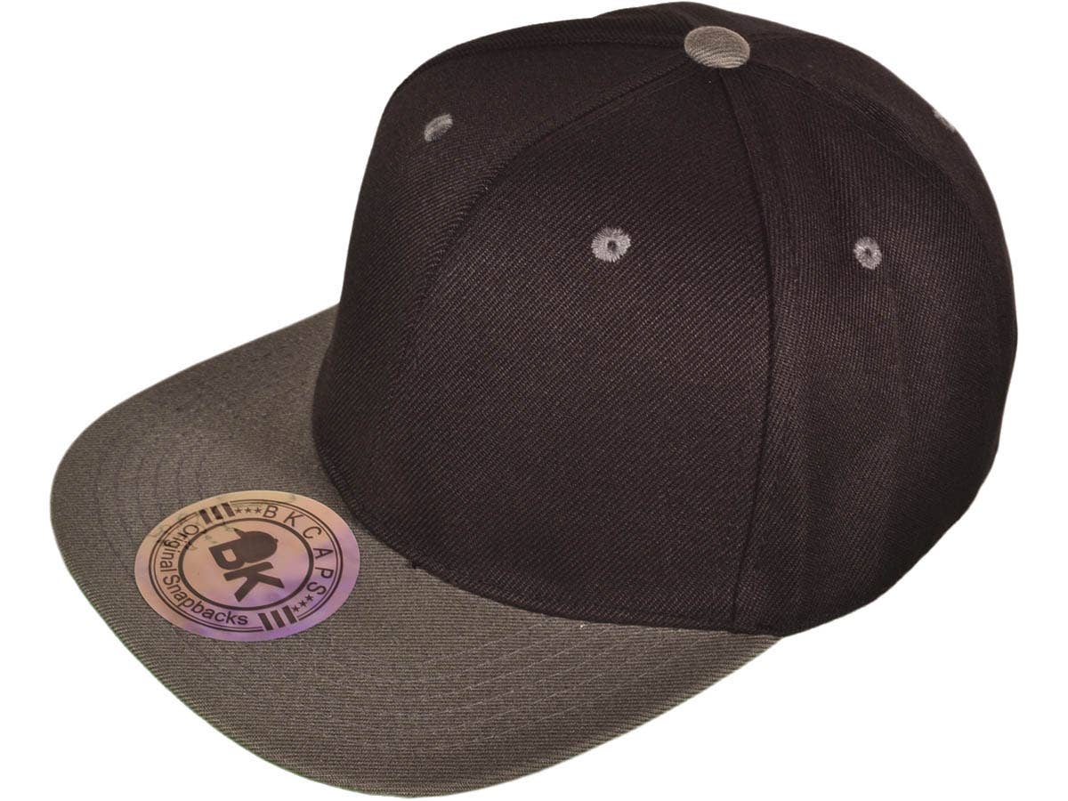 Buck Wholesale - Wholesale Flat Brim Cap - Unisex - Blank Snapback Hats - BK Caps Flat Bill Plain Vintage58