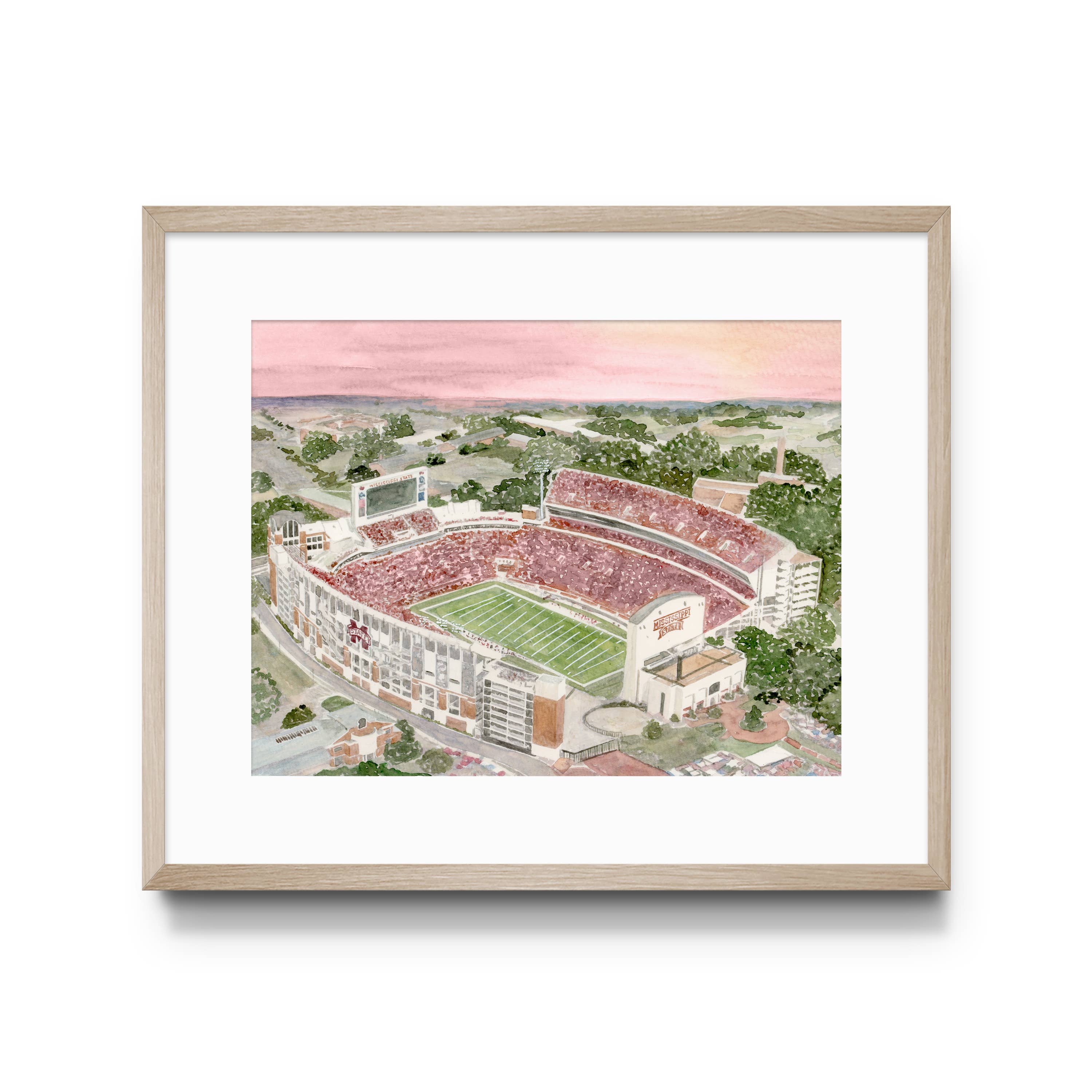Gracefully Made Art - Wholesale Art Print - Licensed Mississippi State Aerial Stadium Art Print0