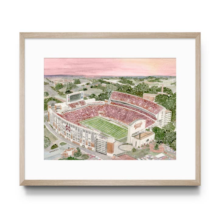 Gracefully Made Art - Wholesale Art Print - Licensed Mississippi State Aerial Stadium Art Print0