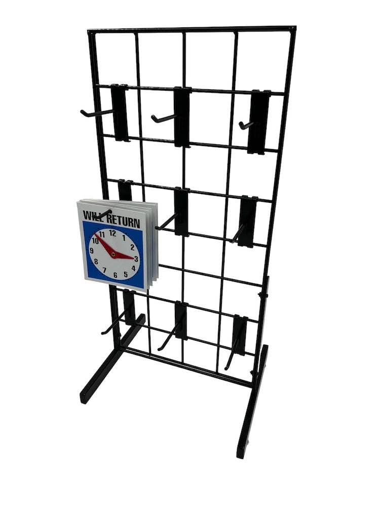 Only Hangers - Wholesale Retailer Display Stand/Case - Black Gridwall Countertop Display with Mini T-Legs2