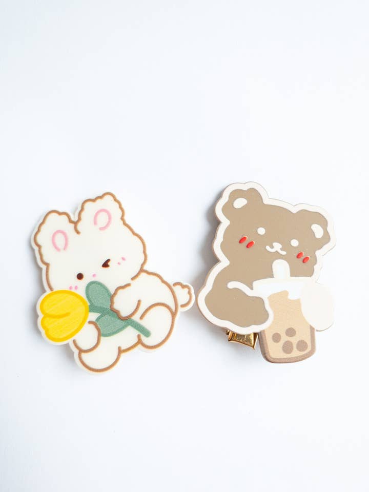 Pinces à cheveux Boba Bear pour la vente par Eggy Cakes