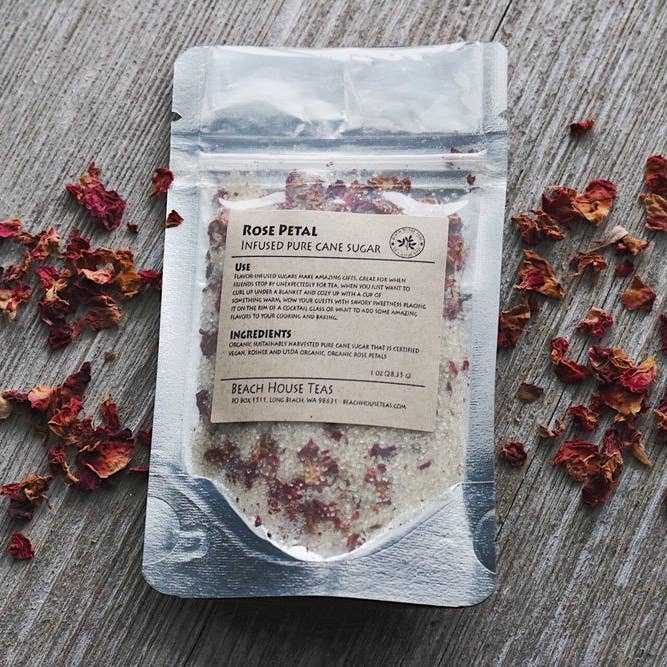 Beach House Teas - Wholesale Sugar/Sweetener - Rose Petal infused artisan culinary sugar