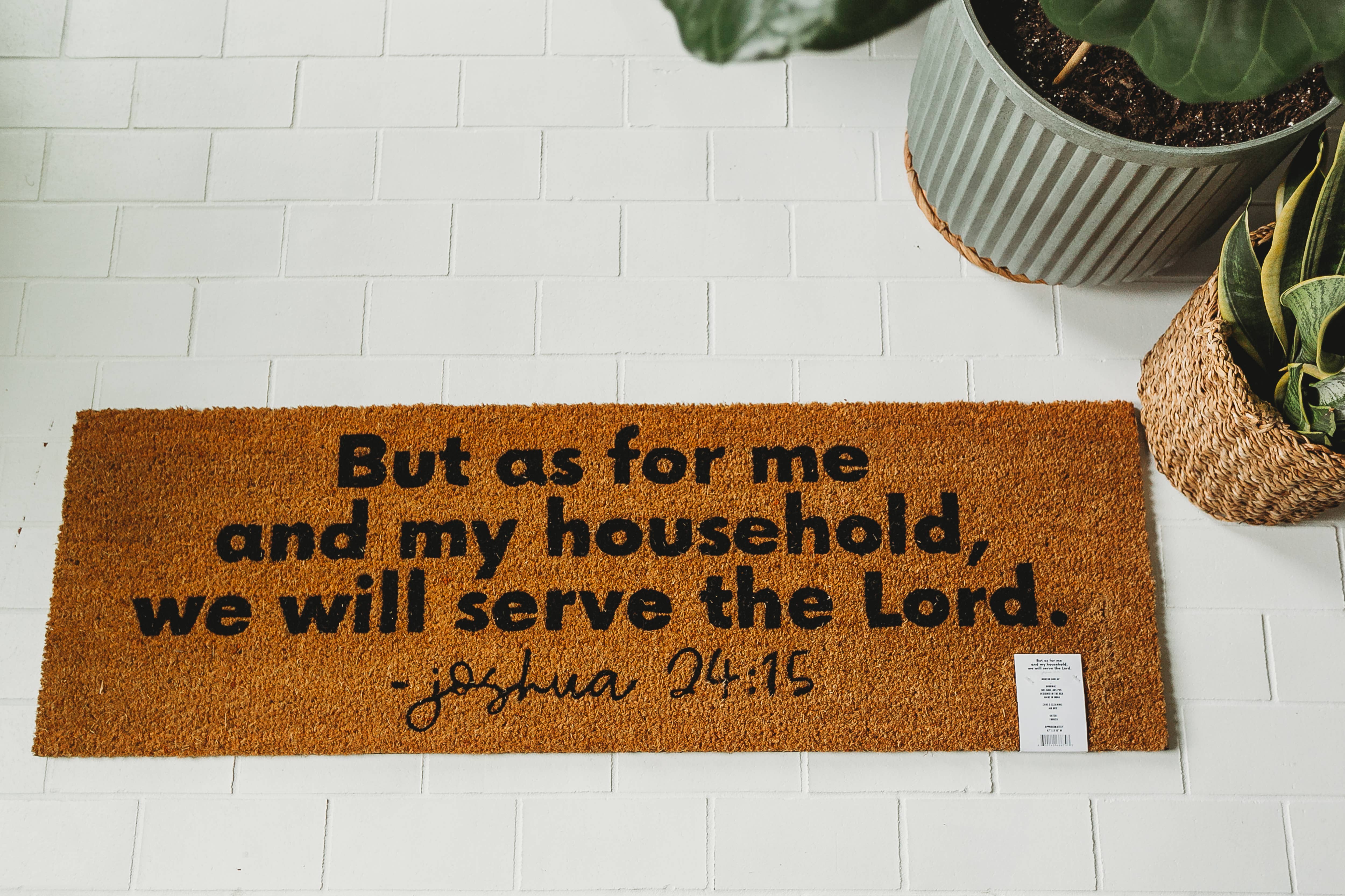 Modern Burlap – wholesale Door mat – XL Doormat - Joshua 24:15 (New Length)4