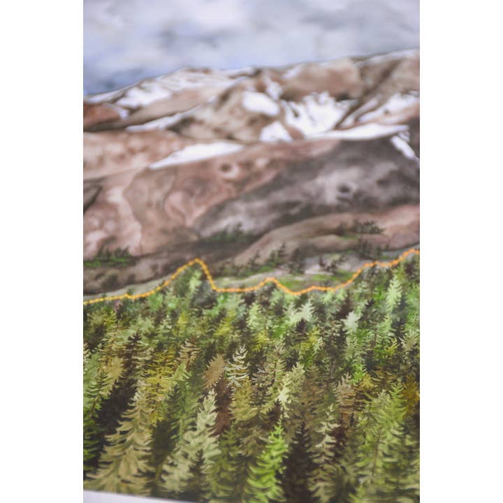 Jill Pelto Art - Wholesale Art Print - Mountains and Spruce Trees Art Print3