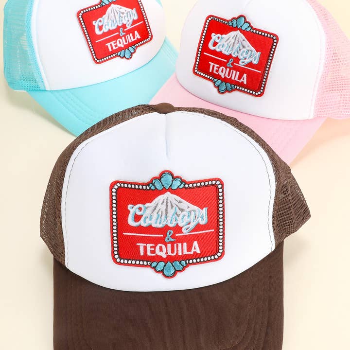 SP Sophia Collection - Wholesale Baseball Cap - Unisex - Cowboys & Tequila Mesh Backing Baseball Cap