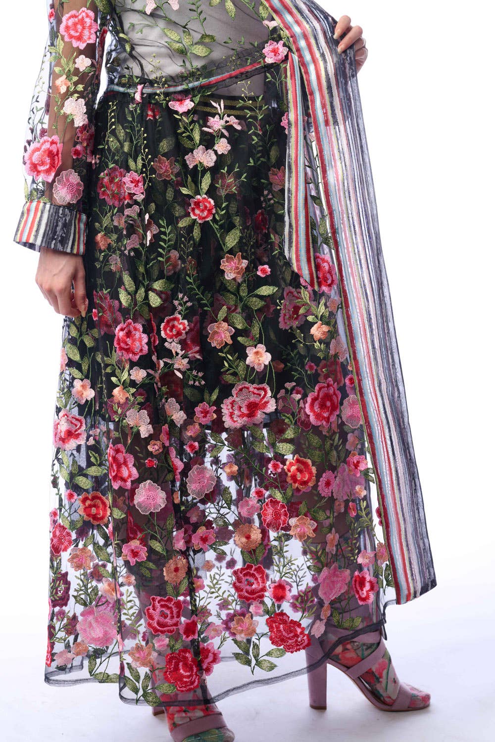 Aratta | Women's Fashion - Wholesale Kimono - Women's - Dark Rose Embroidered Duster12