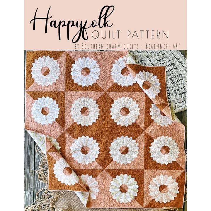 Happyfolk Quilt Pattern - Paper Pattern for wholesale by Southern charm quilts