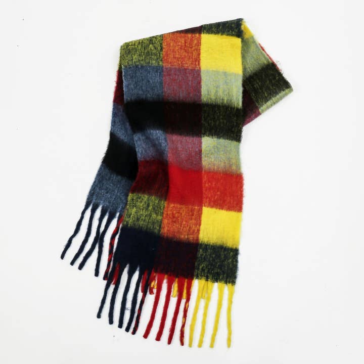 MKS America - Wholesale Scarf - Women's - Colorful Plaid Scarf Shawl Scarf13