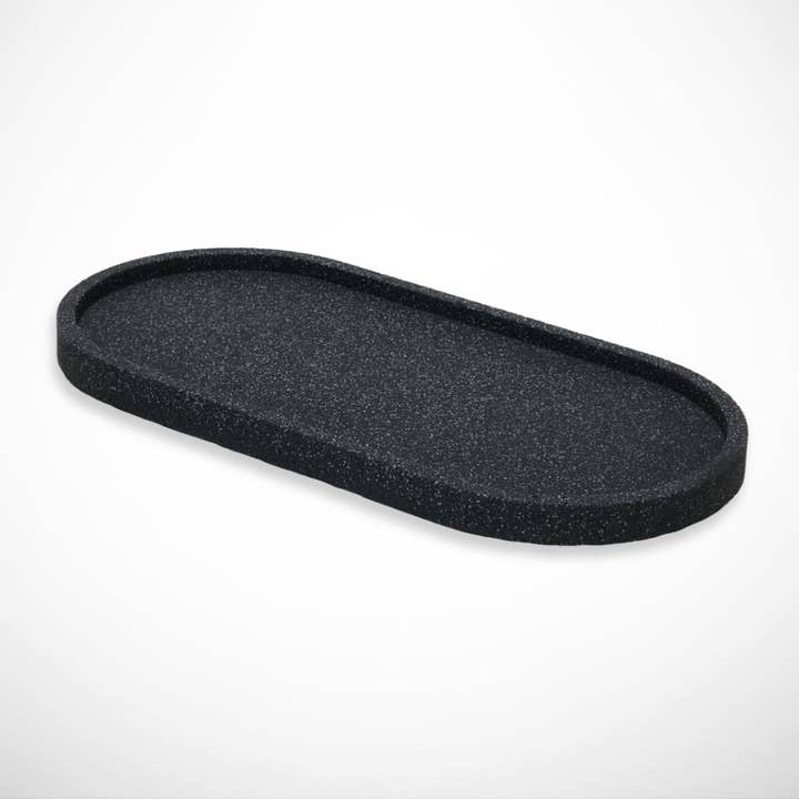 Bandeja Oval de Betão Preto Feita à Mão para Decoração por atacado de Pure Spruce