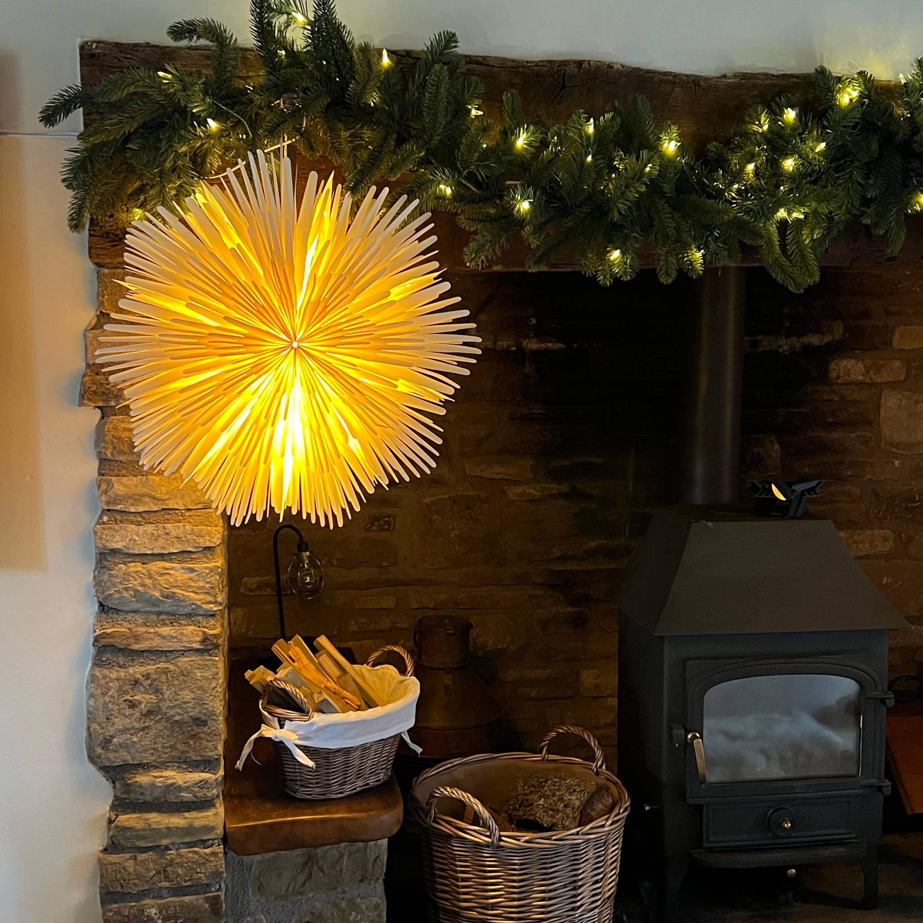 Bollywood Christmas - Wholesale Dimensionele/3D-muurkunst - Papieren zonnestraal muurdecoratie wit - 60 cm1