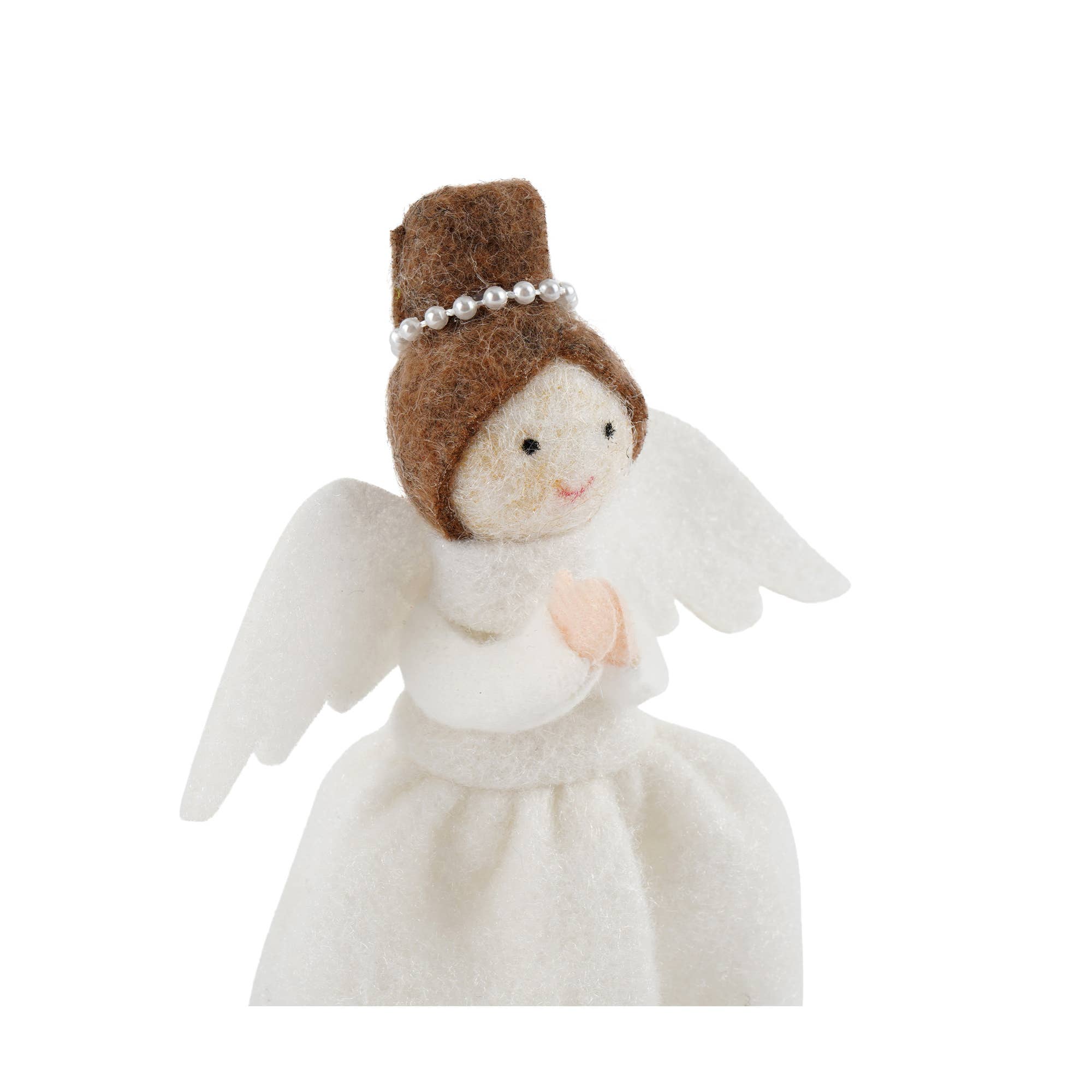 CGB Giftware - Wholesale Tree Topper - Christmas Felt Dark Haired Angel Tree Topper3
