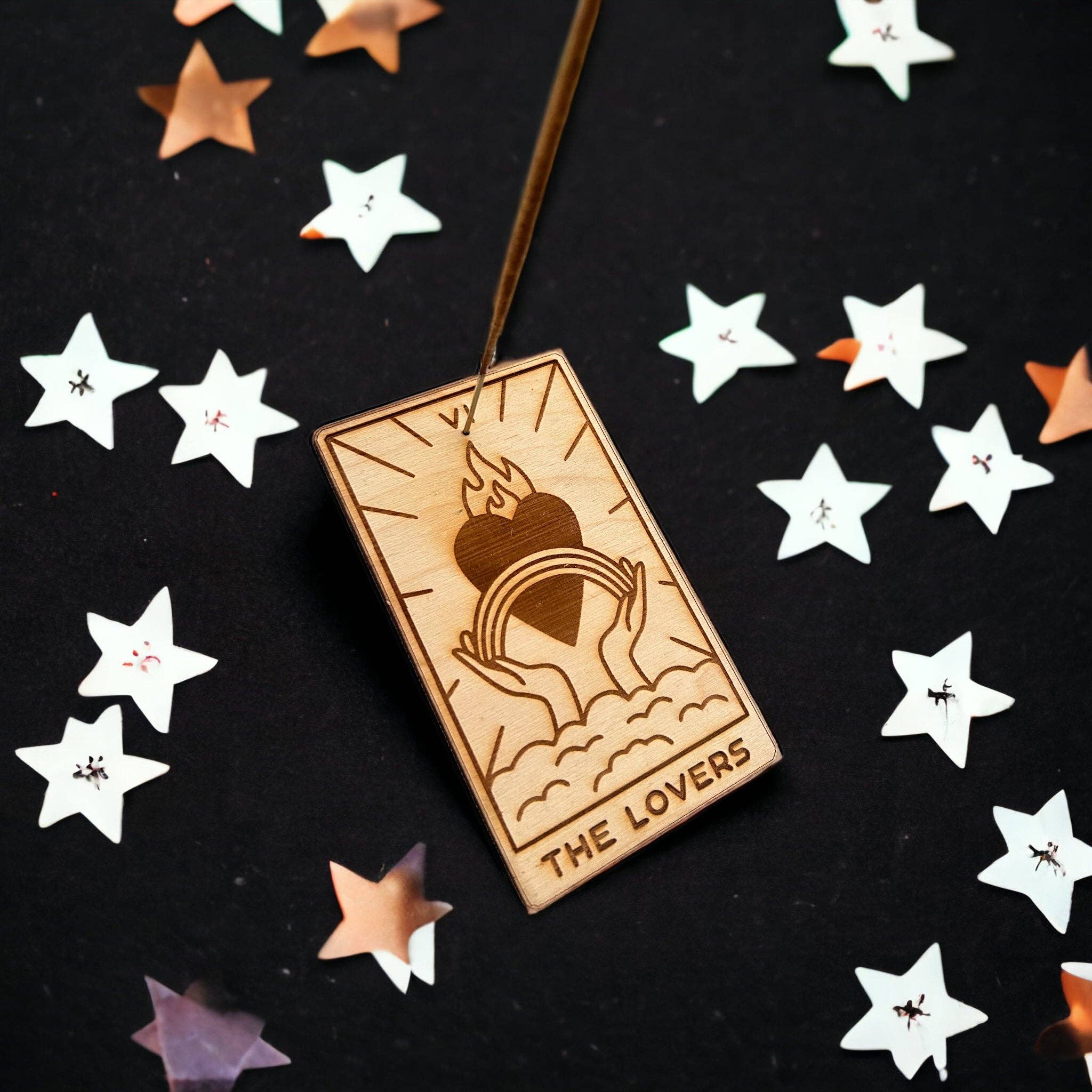 Ghoul Mom Designs - Wholesale Incense Holder - The Lovers Tarot Card Incense Holder1