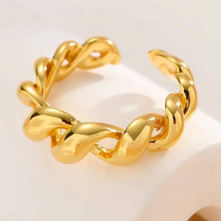 Anillo de Cadena Retorcida de Plata de Ley para venta al por mayor de Moclein