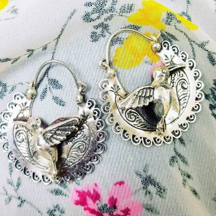 ilaments - Wholesale Dangle Earrings - Hummingbird Sterling Silver Arracadas