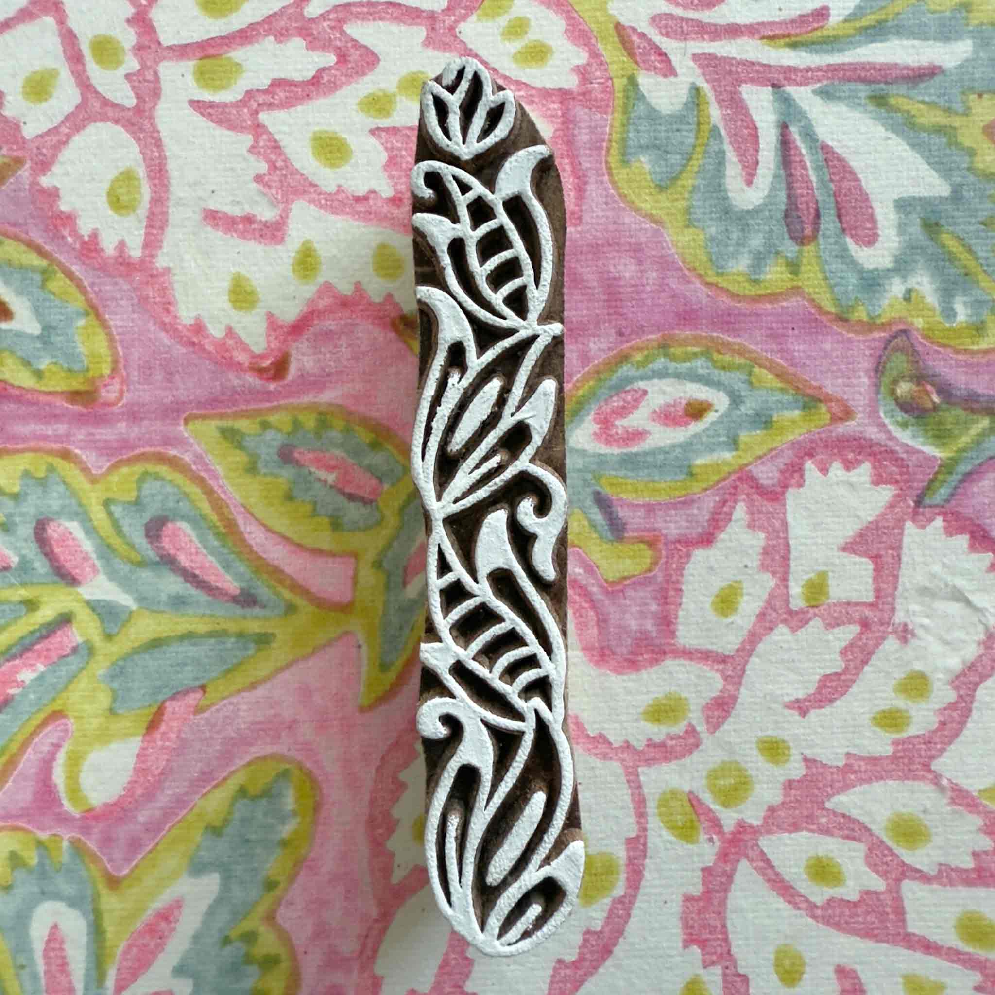 The Natural Paper Company - Wholesale Rubber/Decorative Stamp - Lianas - Indian Wood Block Stamp | Pretty border stamp2