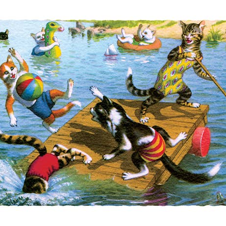 Laughing Elephant - Wholesale Everyday Greeting Card - Delightfully Dressed Cats Set - Everyday Boxed Cards