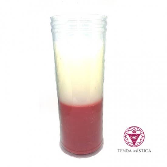Glas Stearinlys - Hvid & Rød for engroshandel hos Tenda Mística