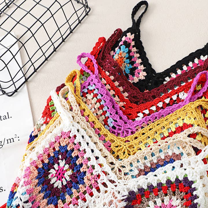 Funkyrel® Atzbranding Limited - Wholesale Camisole - Women's - Crosa - Handmade Bohemian Crochet Design Camisole
