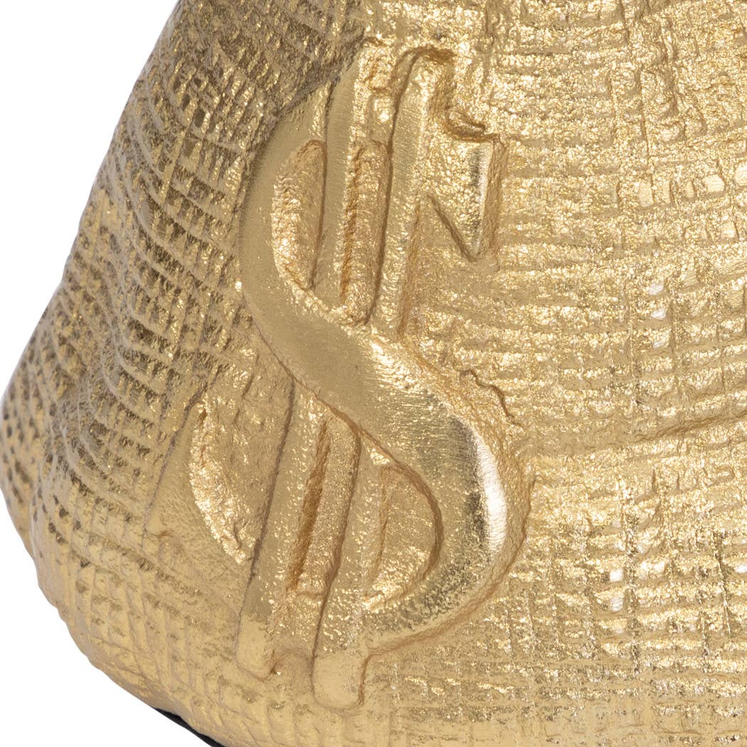 Sagebrook Home - Wholesale Decorative Figurine - Figurine - Gold Metal Modern Textured Money Bag, 7 in.9