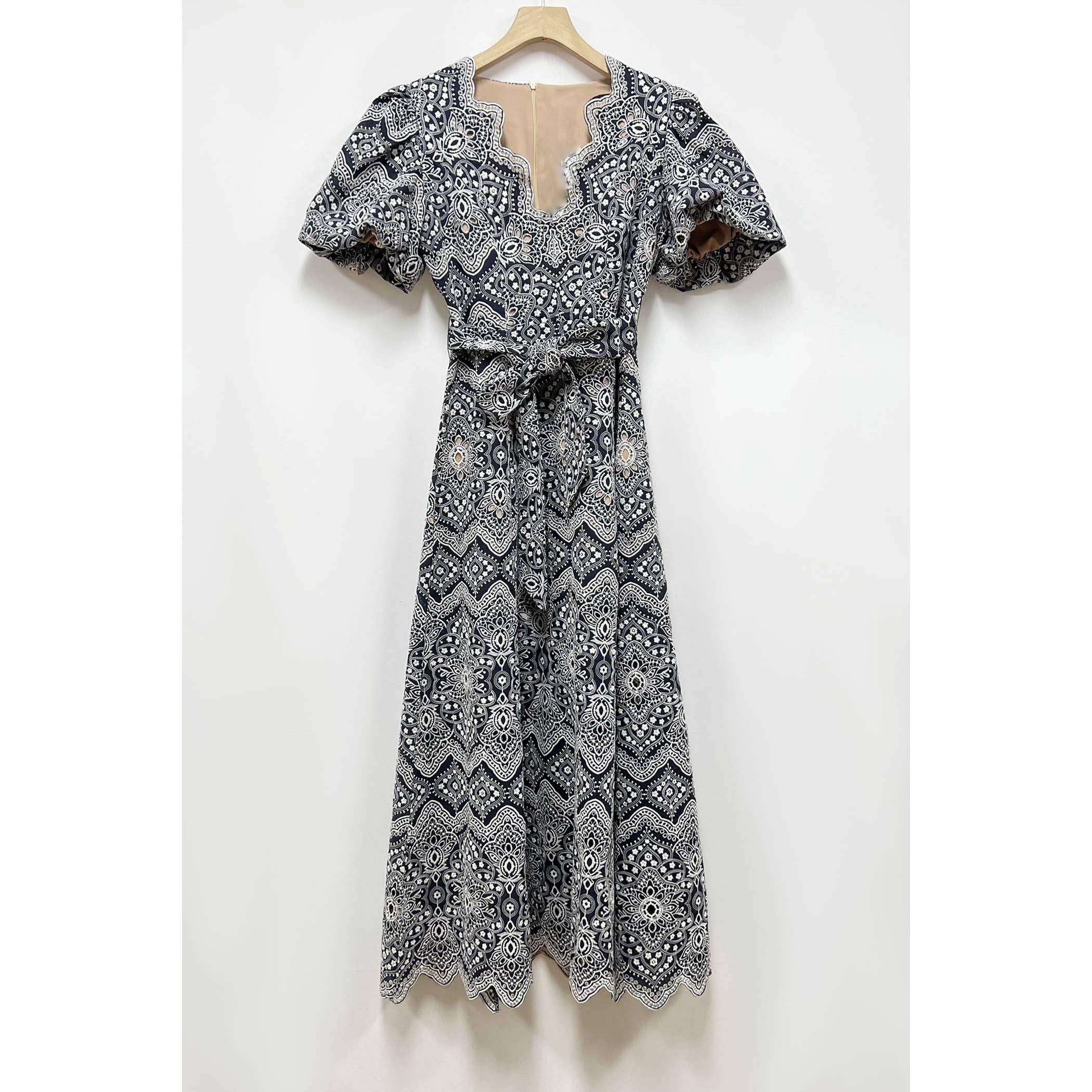 NAVY Asymmetrical Embroidery Maxi Dress for wholesale on Faire1