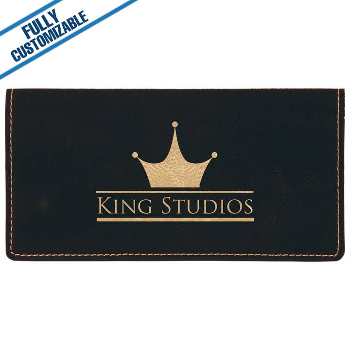 GiftWorksPlus - Vente Portefeuille de voyage - Couverture de chéquier en similicuir gravée - Entièrement personnalisable