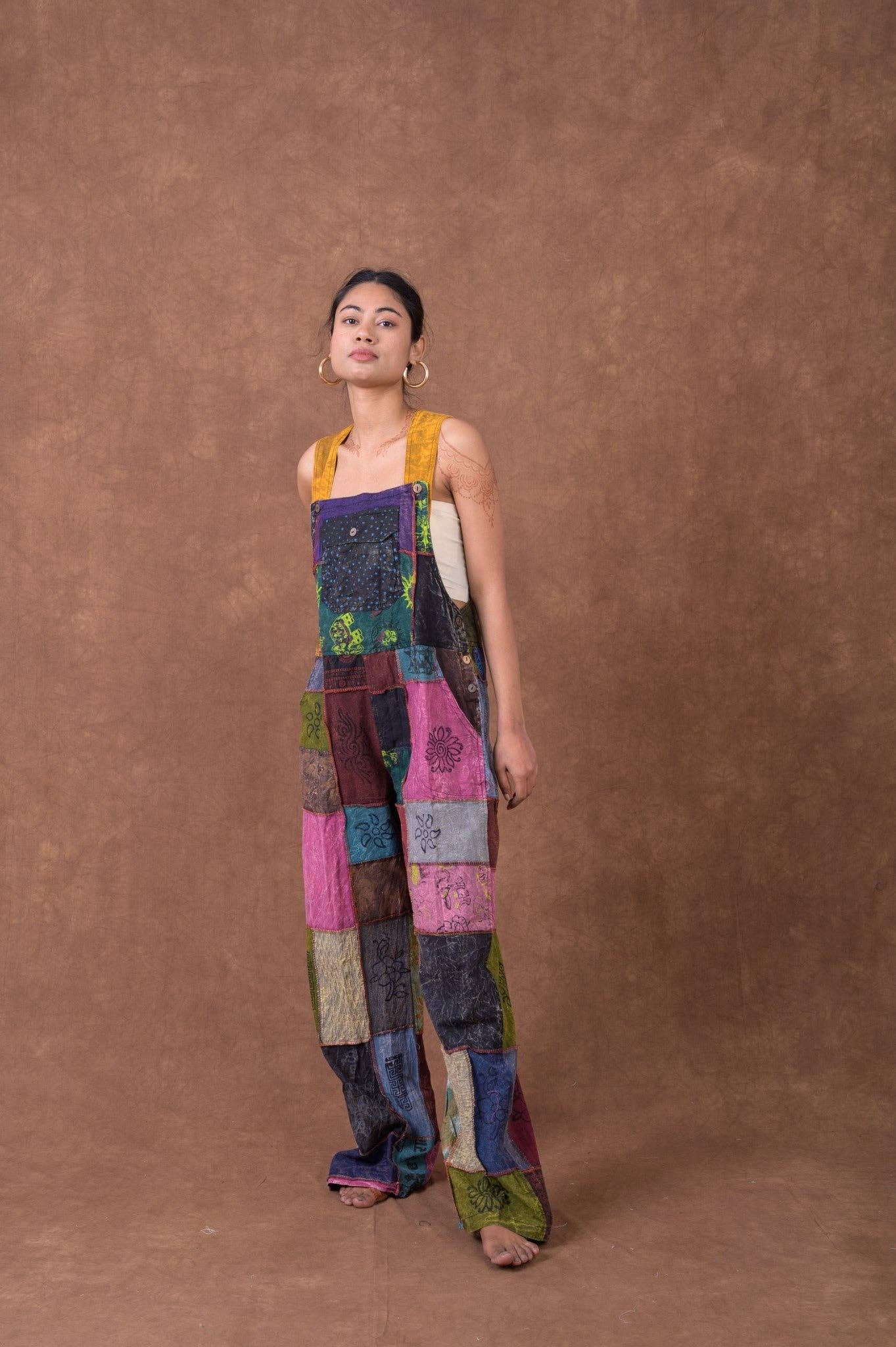 Multicolor Rhea Patch Jumper, Cotton Multiple Pockets Travel Overall for wholesale on Faire3
