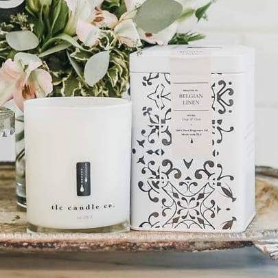 Belgian Linen - Vela de lino fresco para venta al por mayor de TLC Candle Co.