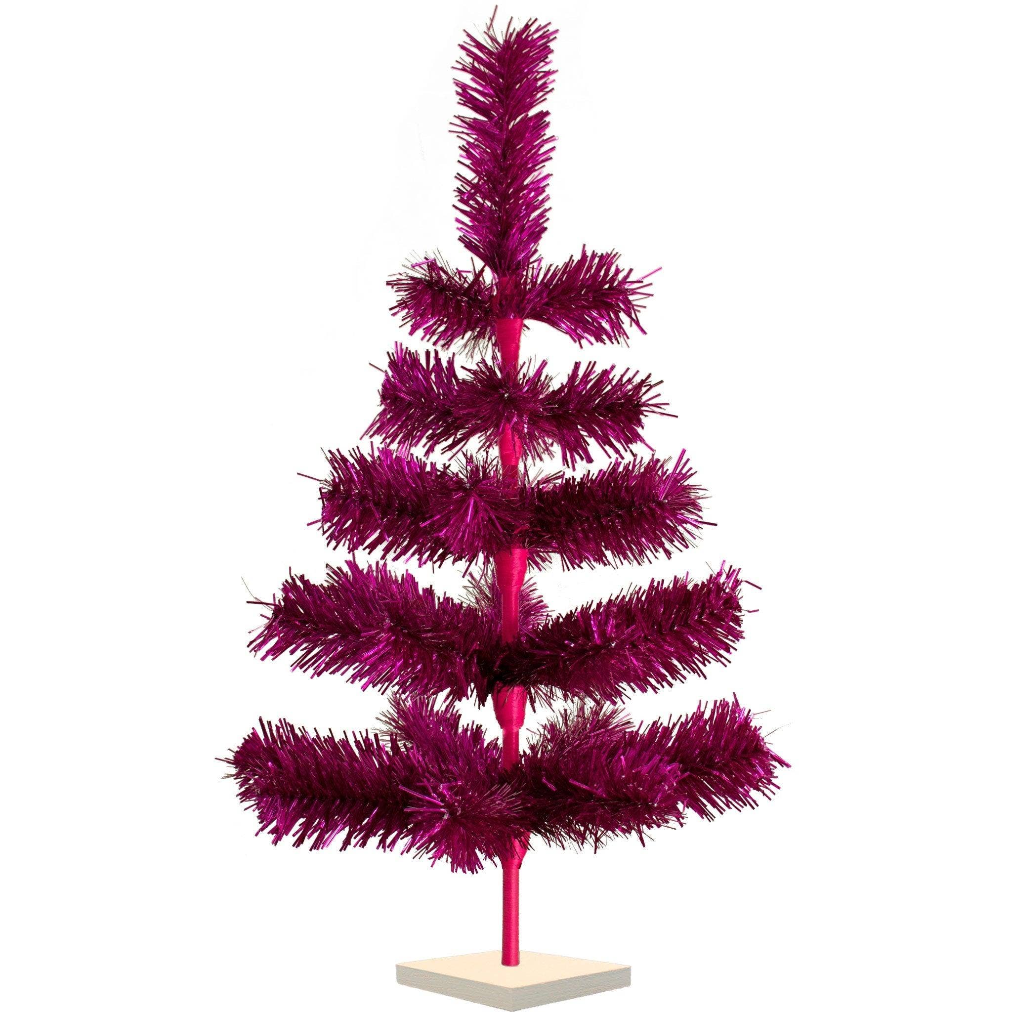 Lee Display - Wholesale Christmas Decoration - Fuchsia Tinsel Christmas Tree0