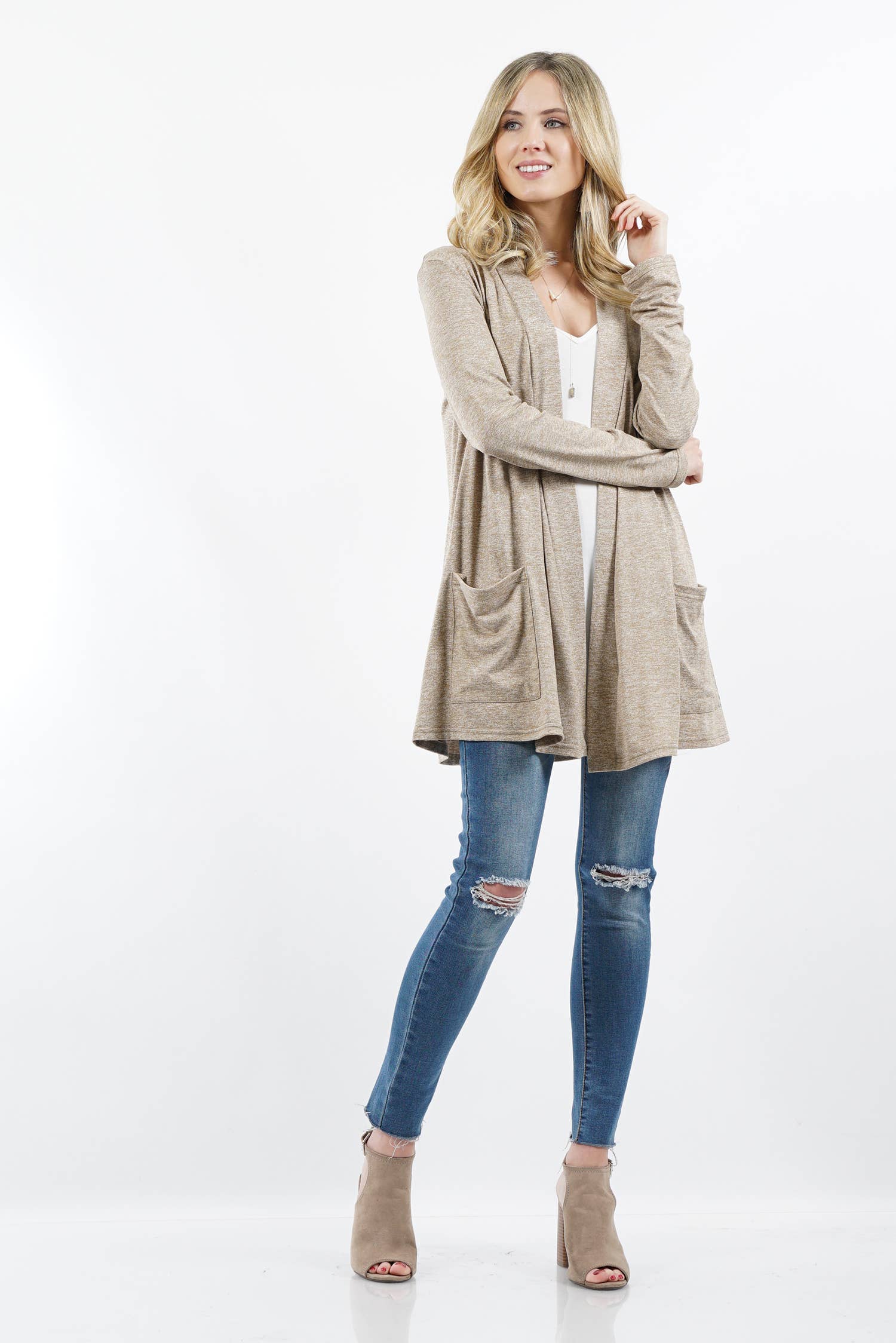 42POPS - Wholesale Cardigan - Women's - ",,...._ Open cardigan w/ slouchy pockets32