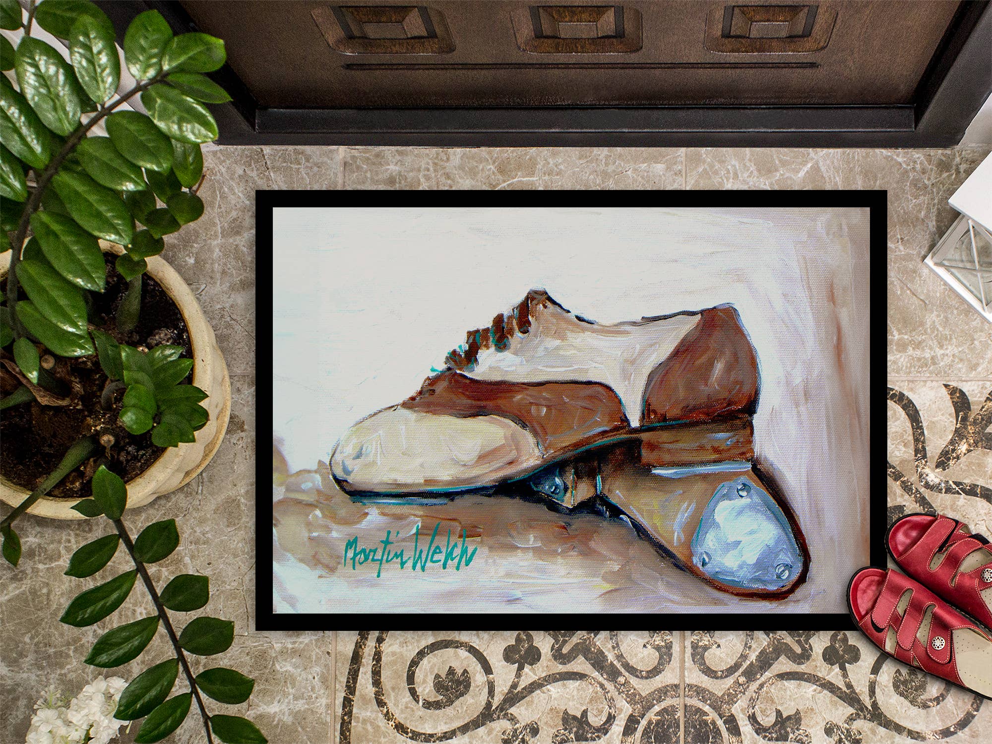 Caroline's Treasures – wholesale Door mat – Tap Doses Shoes Doormat 18x27 MW21381