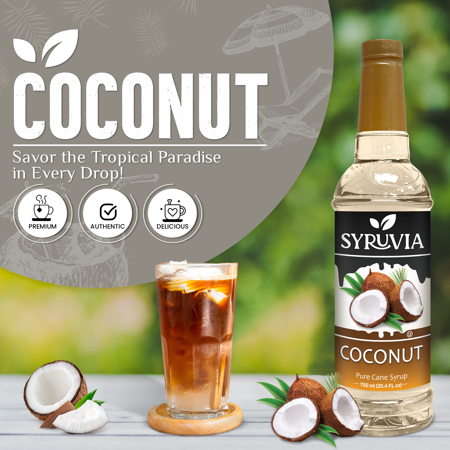 Syruvia - Wholesale Flavored Syrup - Coconut Syrup1