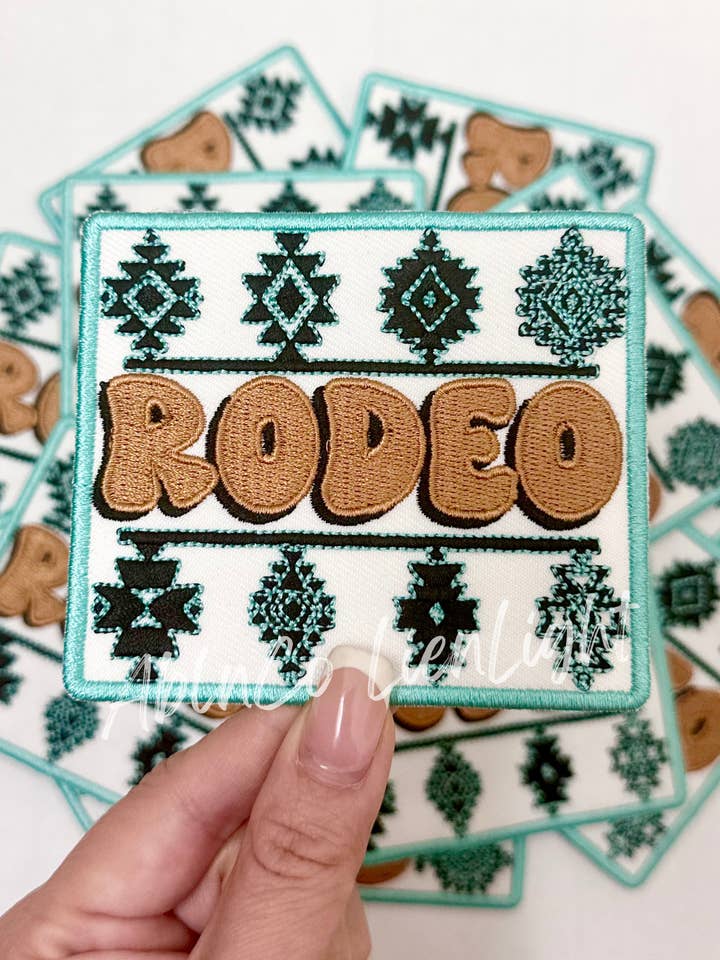 rodeo turquoise patch trucker hat patches embroidery patch for wholesale by ABLNco