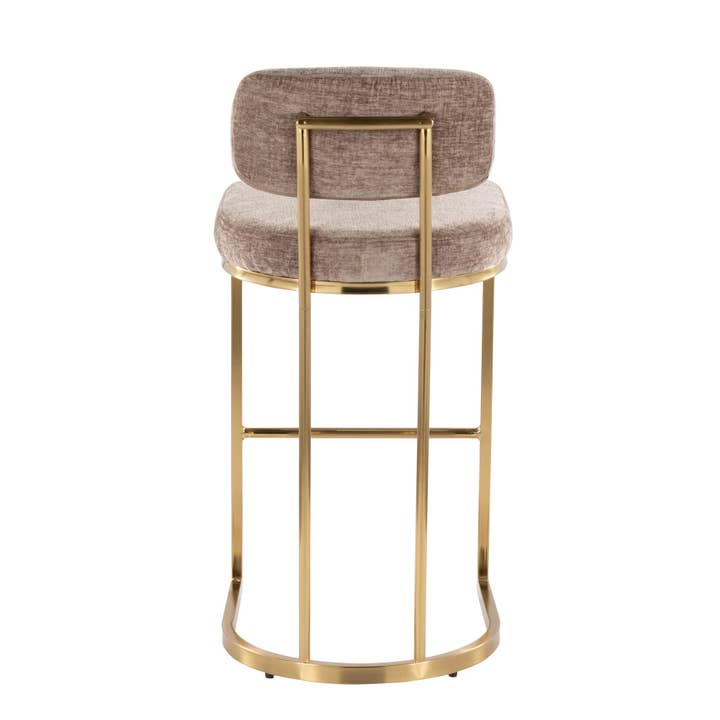 LumiSource and Grandview Gallery - Wholesale Stool - Mid-back Demi 30" Barstool - Set of 2 in Gold Metal4
