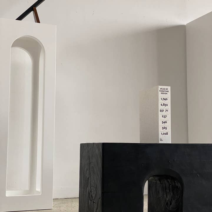 Office Objets - Wholesale Bench - Solid monoxyle wooden bench with sculpted base in 3 arches - Black color126