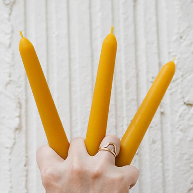 Beeswax Taper - 7" Antique for wholesale by Slow Burn