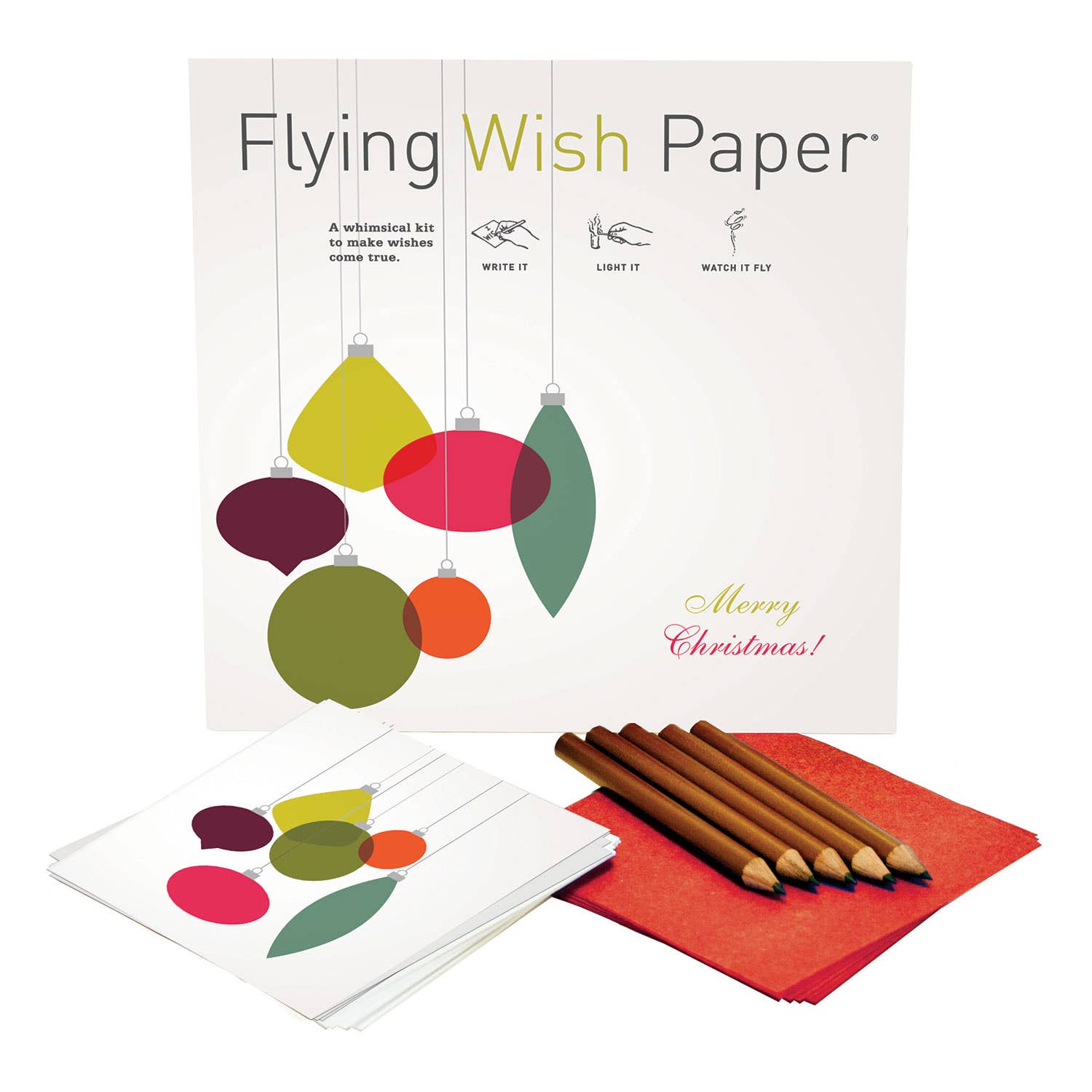 FLYING WISH PAPER ® – Großhandel Weihnachtskarte – RETRO – WISH PAPER™ Vintage-Weihnachtsschmuck-Bastelset1