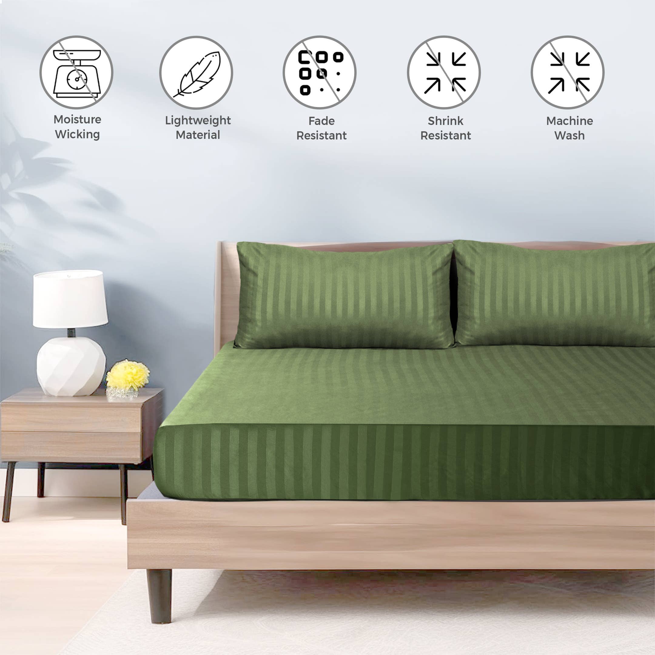 Cotton Passion - Wholesale Fitted Sheet - Satin Stripe Deep Pocket Fitted Sheets Deep Up to 25cm8