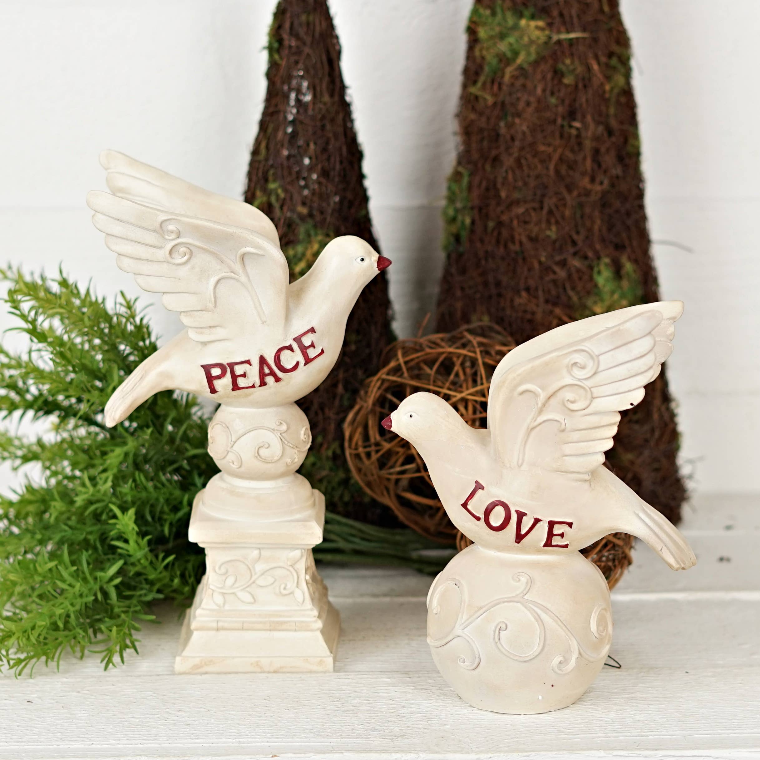 Two Ten Original LLC - Wholesale Decorative Figurine - M2291-Antique Statue- Peace Dove- 10.5" x 7" x 3.5" 2
