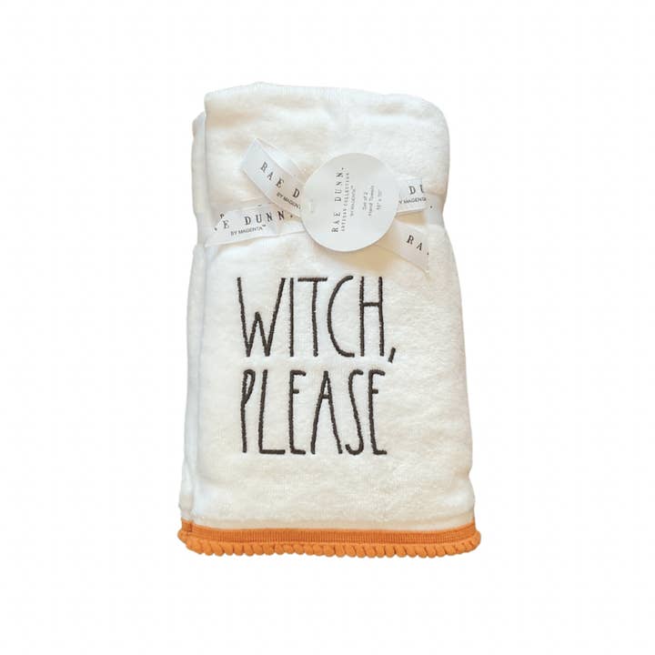 Nevsher Lior - Venta al por mayor Toalla de manos - Set de 2 toallas de mano Rae Dunn Witch Please para Halloween
