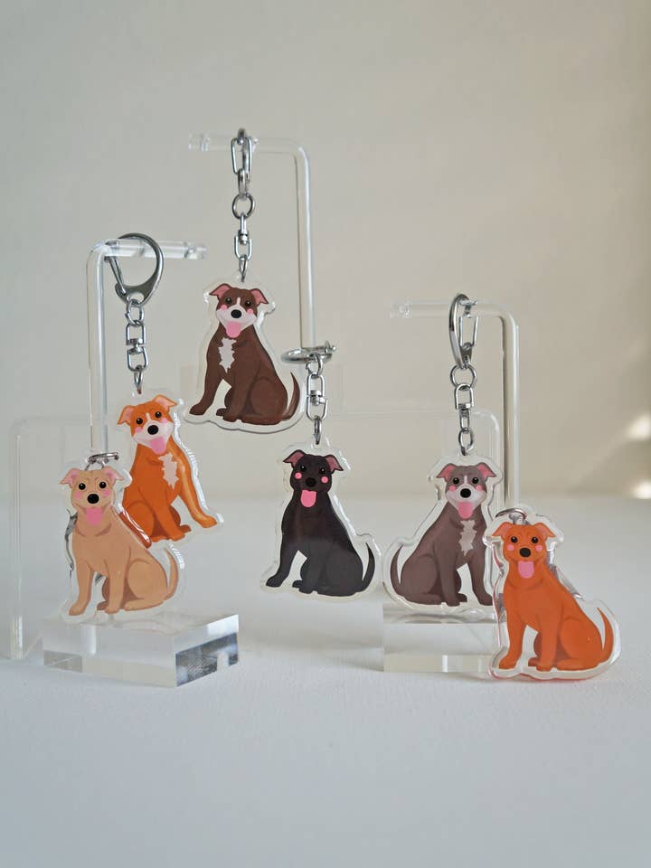 Pitbull Epoxy Keychain for wholesale by kiwi & WILLOW