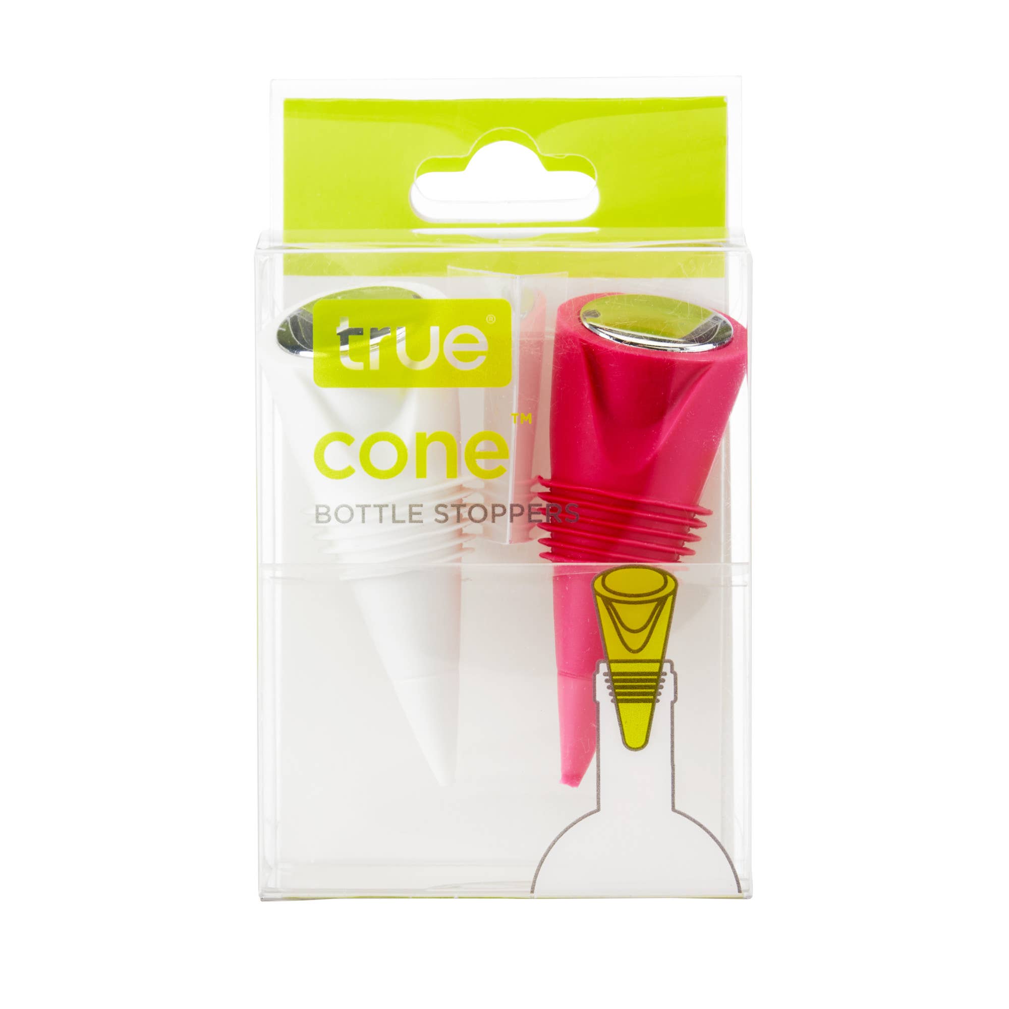 TRUE - Wholesale Wine Stopper - Cone Silicone Bottle Stoppers Set of 2 ASST COLORS1