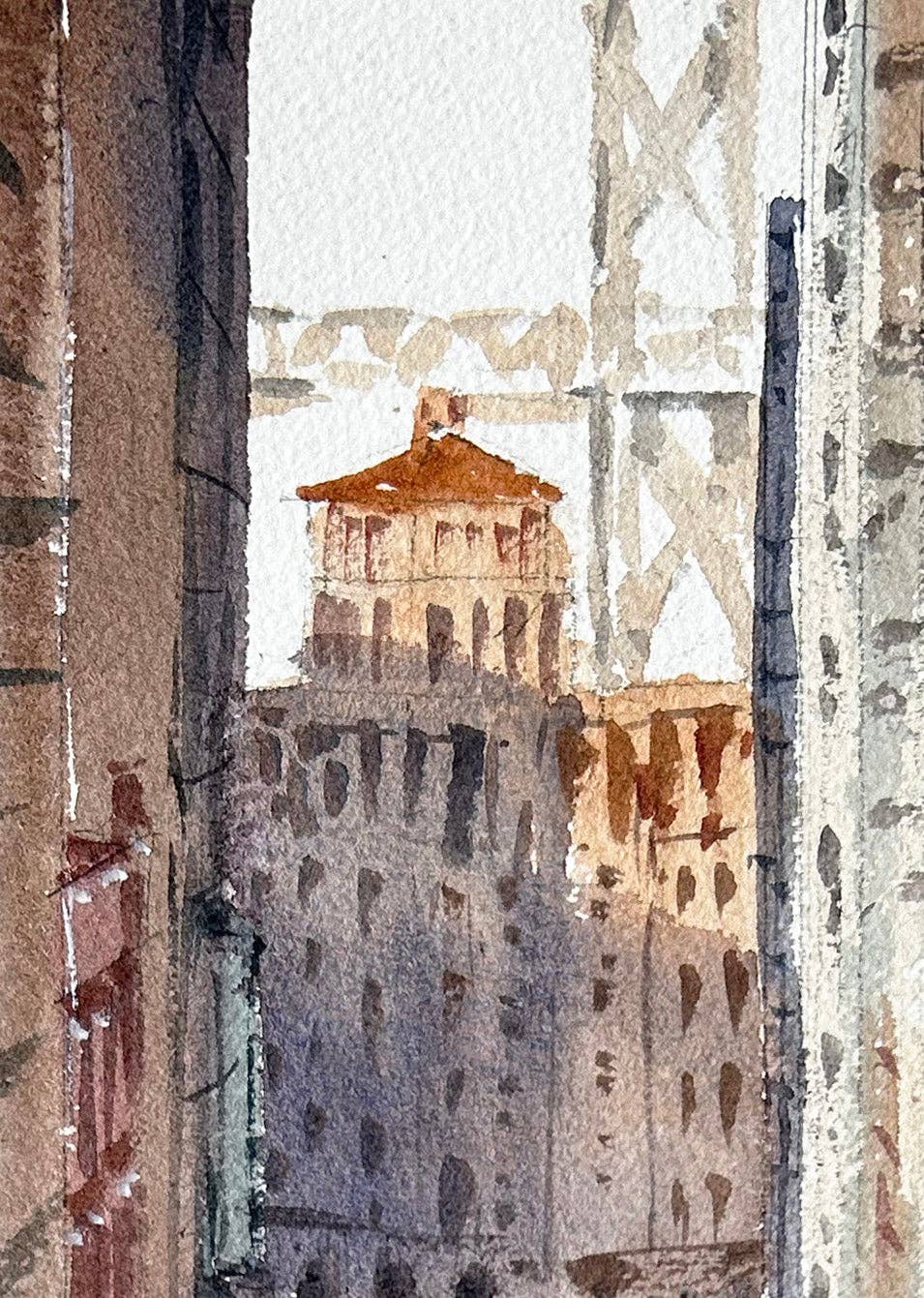 Ina Xi Watercolor - Wholesale Art Print - Nob Hill overlooking Market Street - Limited edition art print3