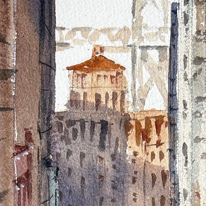 Ina Xi Watercolor - Wholesale Art Print - Nob Hill overlooking Market Street - Limited edition art print3
